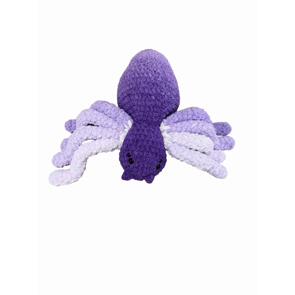 New Handmade Crochet Spider Plushie large purples posable legs